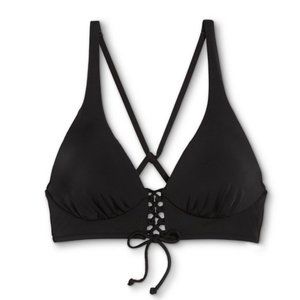 Women’s Lightly Lined Laced-up Long Line Bikini Top